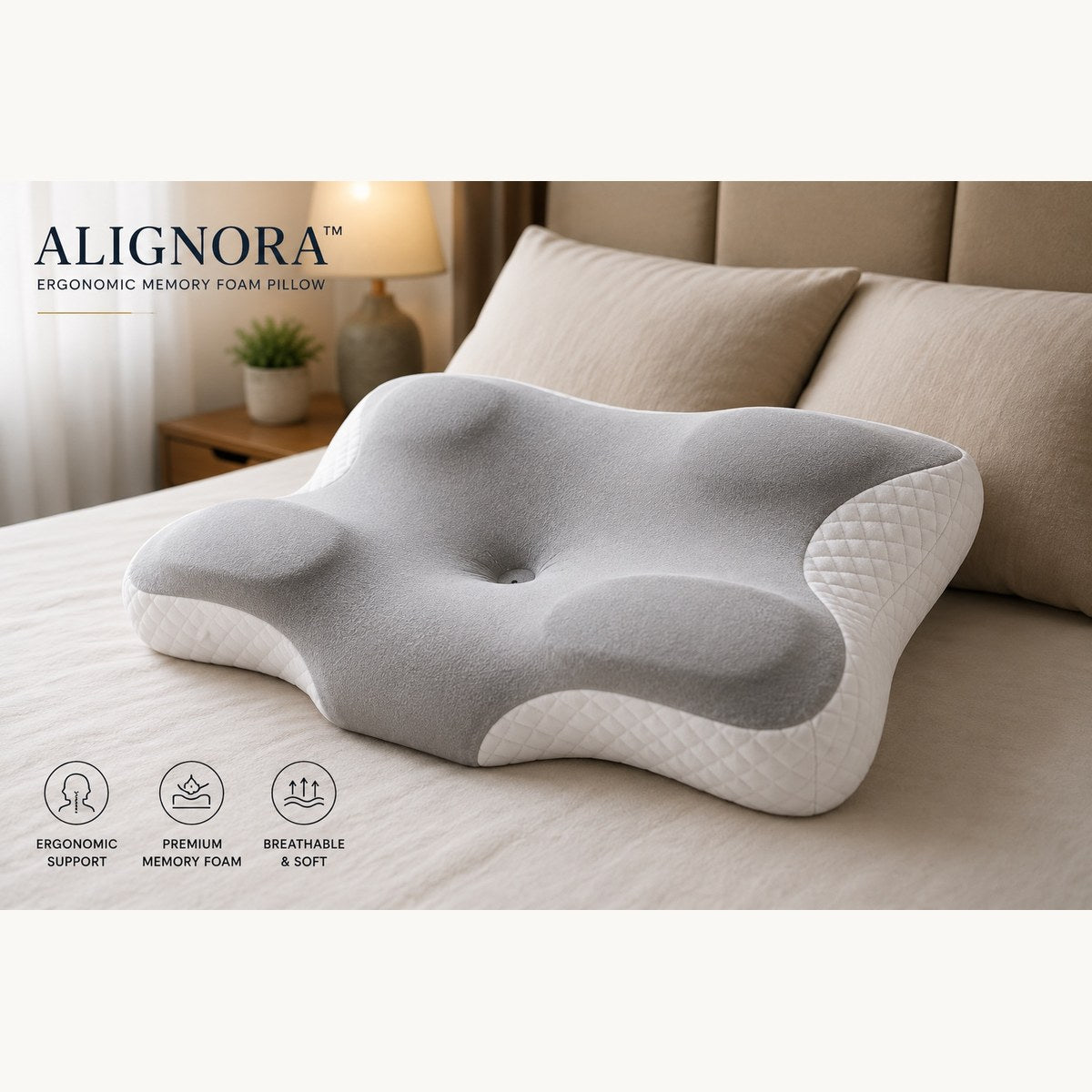 Alignora™ Ergonomic Memory Foam Pillow